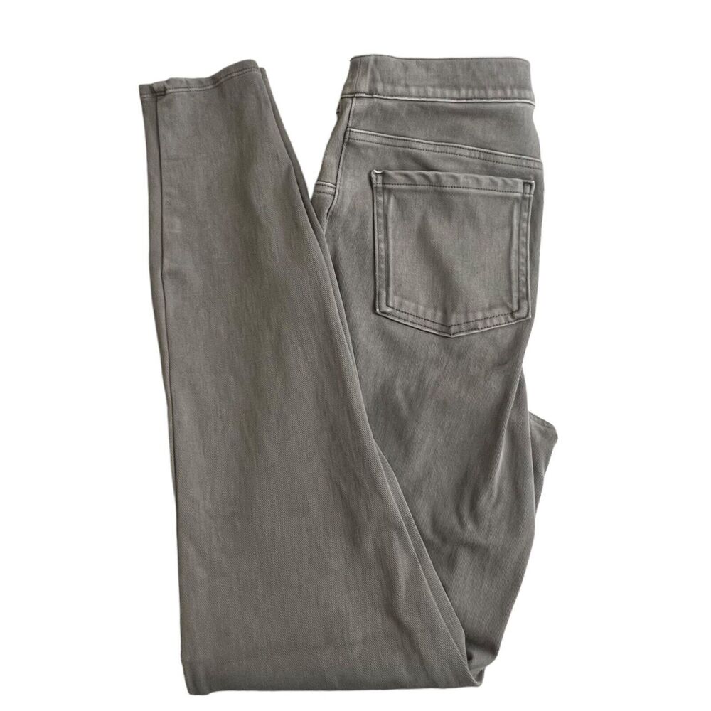 Spanx Womens High Rise Gray Pull On Jean-ish Ankle Jeans Small